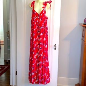 NWOT Isabel maternity red floral maxi dress
